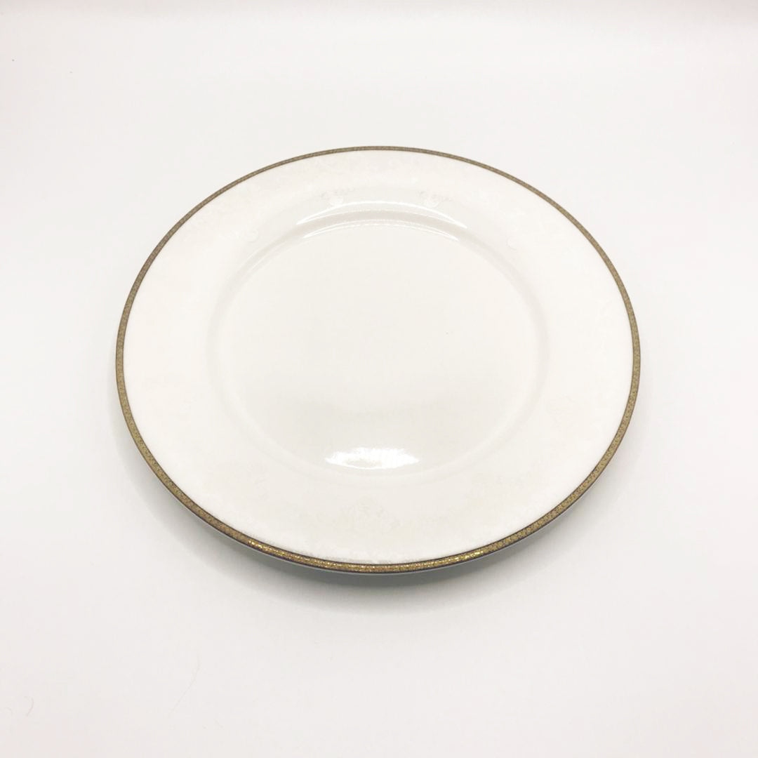 10.5" flat dinner plate with decal and golden rim new bone china plate ceramic plate