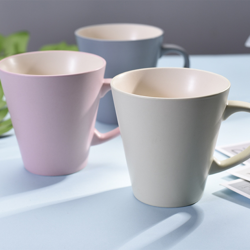 370ml frosted matte simple ceramic mug water glass milk cup