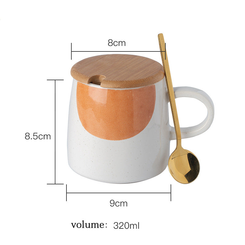 320ml ceramic coffee cup set with lid gift box
