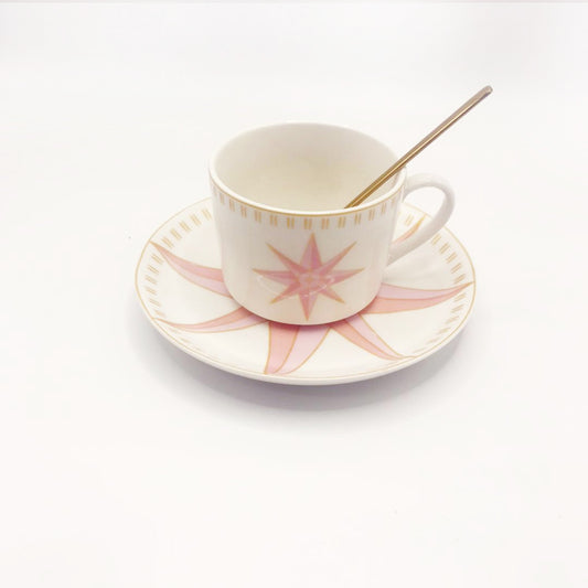 "Octagonal Star" New Bone China Coffee Cup and Saucer