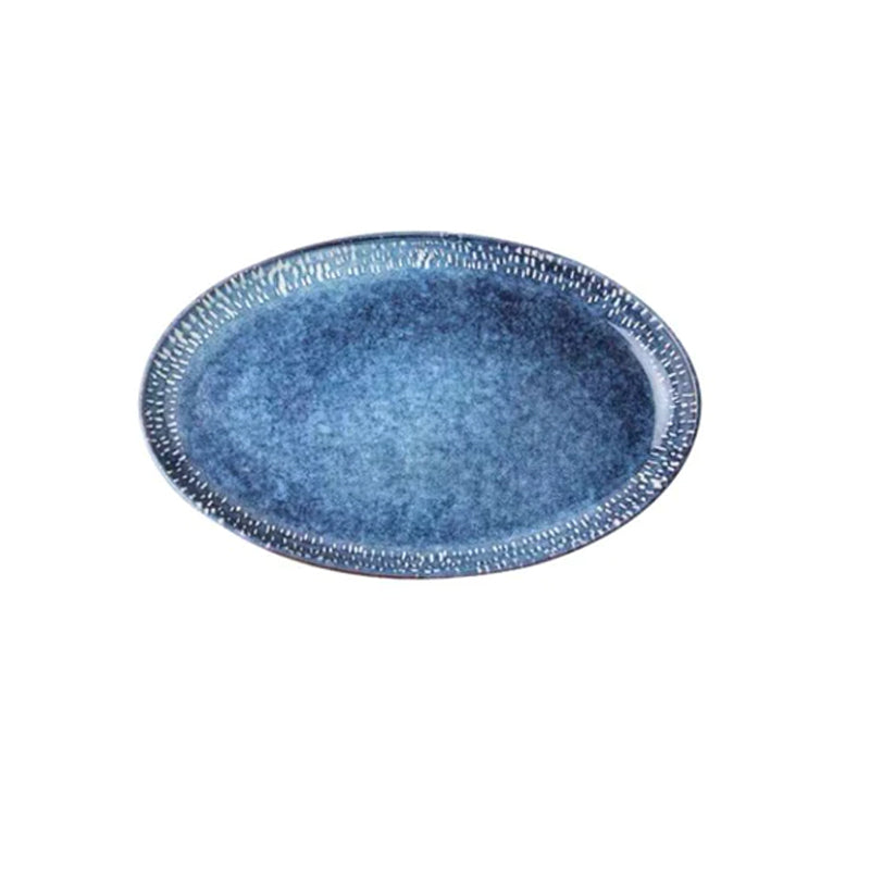 12" Reactive Glaze Starry Fish Dish Salad Plate